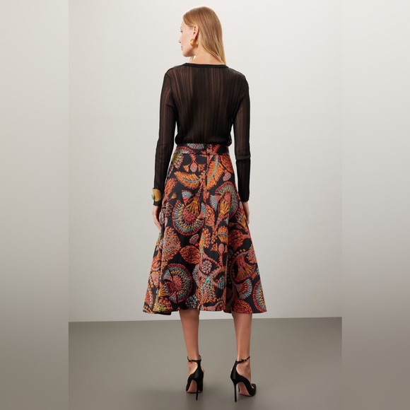 LA DoubleJ Vibrant Multicolor A-Line Skirt - Picture 3 of 8